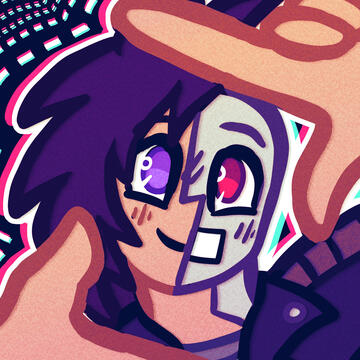 Art of Gameo, my sona, doing the "picture frame" hands while looking up. Icon made by Pansetta.